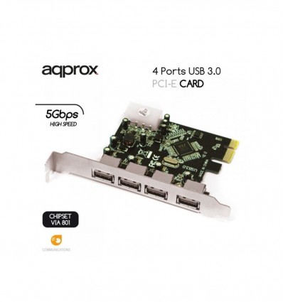TARJETA APPROX PCI EXPRESS 4 PTOS USB 3.0 - APPROX 4P USB 3